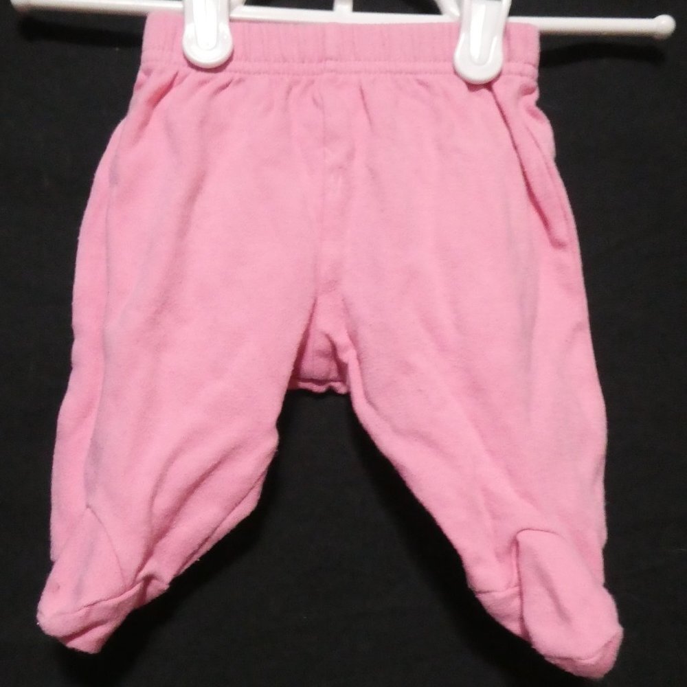 Pink Baby Girl Bottoms With Feet | 10 LBS / 1 month